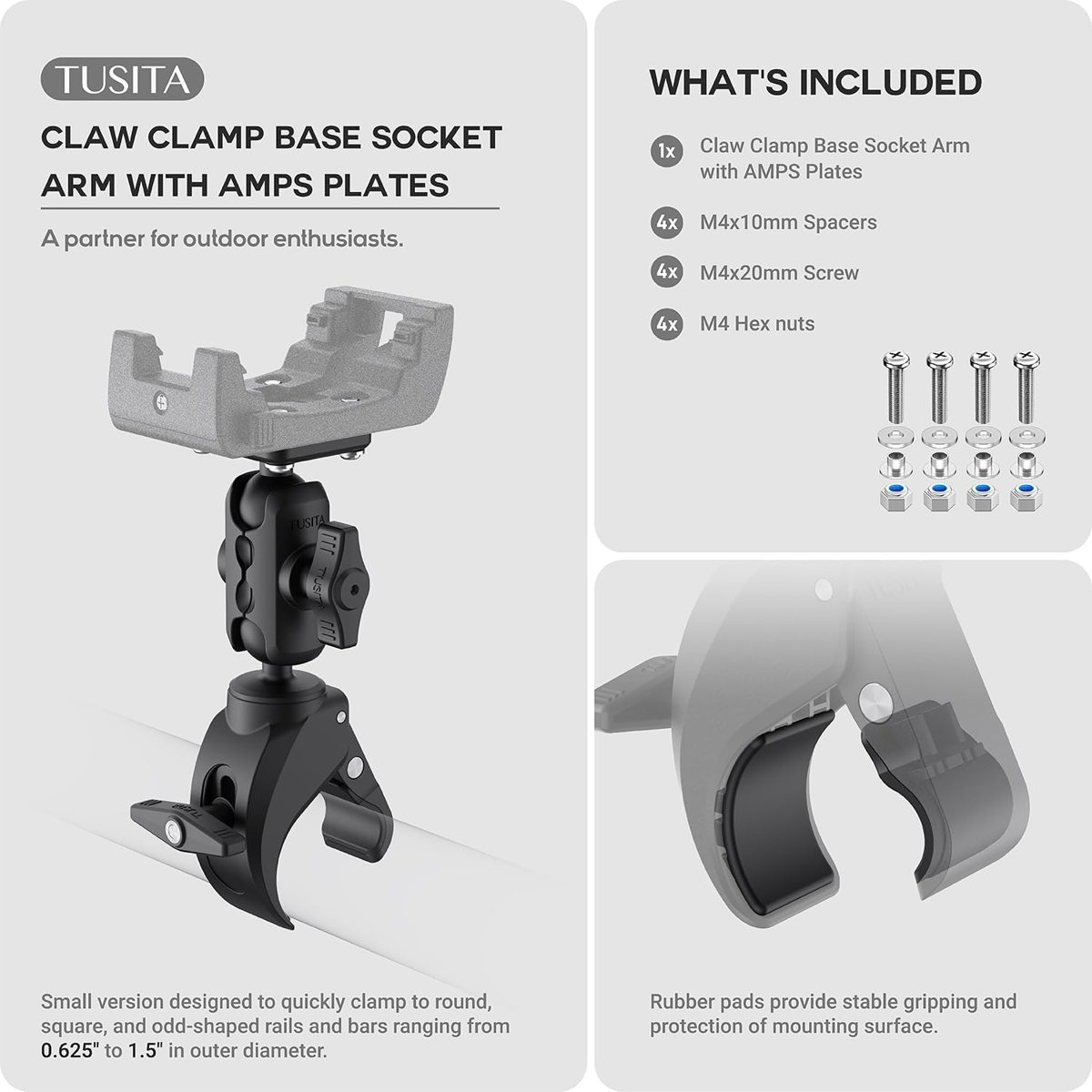 ATV & UTV Claw Clamp Mount for Garmin Montana & zūmo XT — view 2