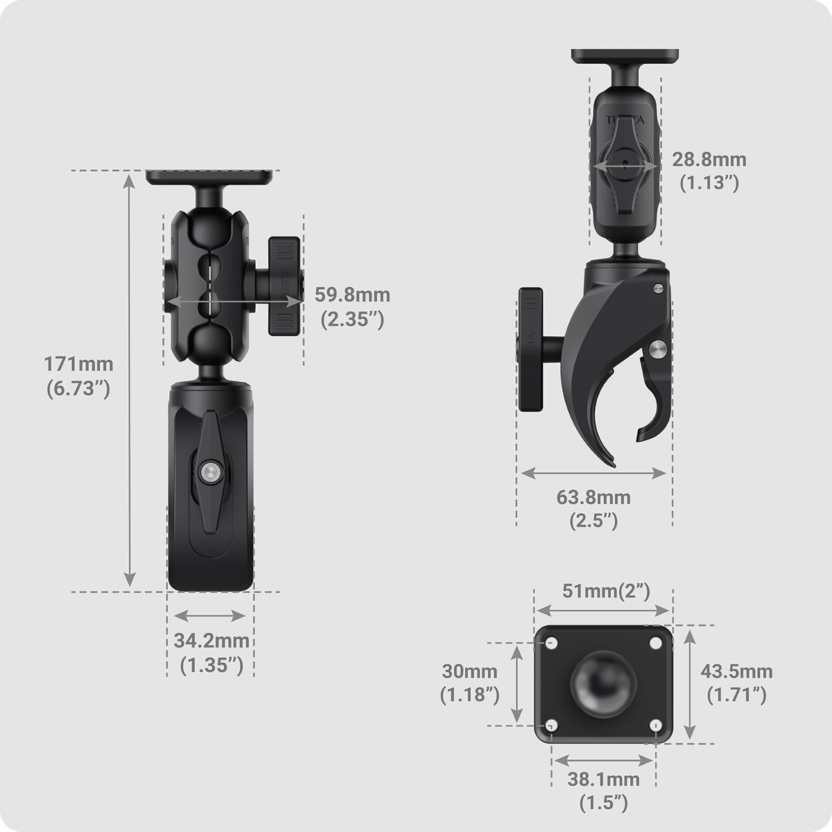 ATV & UTV Claw Clamp Mount for Garmin Montana & zūmo XT — view 3