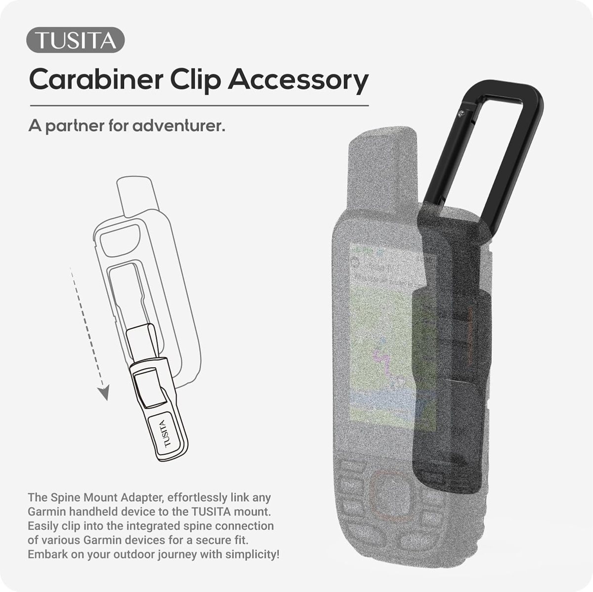 Carabiner Clip for Garmin Handhelds — view 2