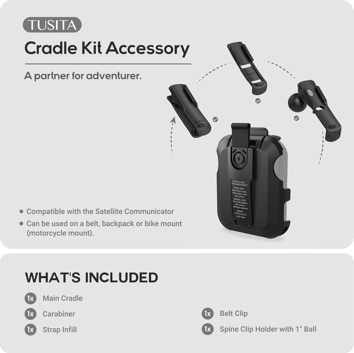 Cradle Kit for Garmin inReach Messenger Plus — view 2