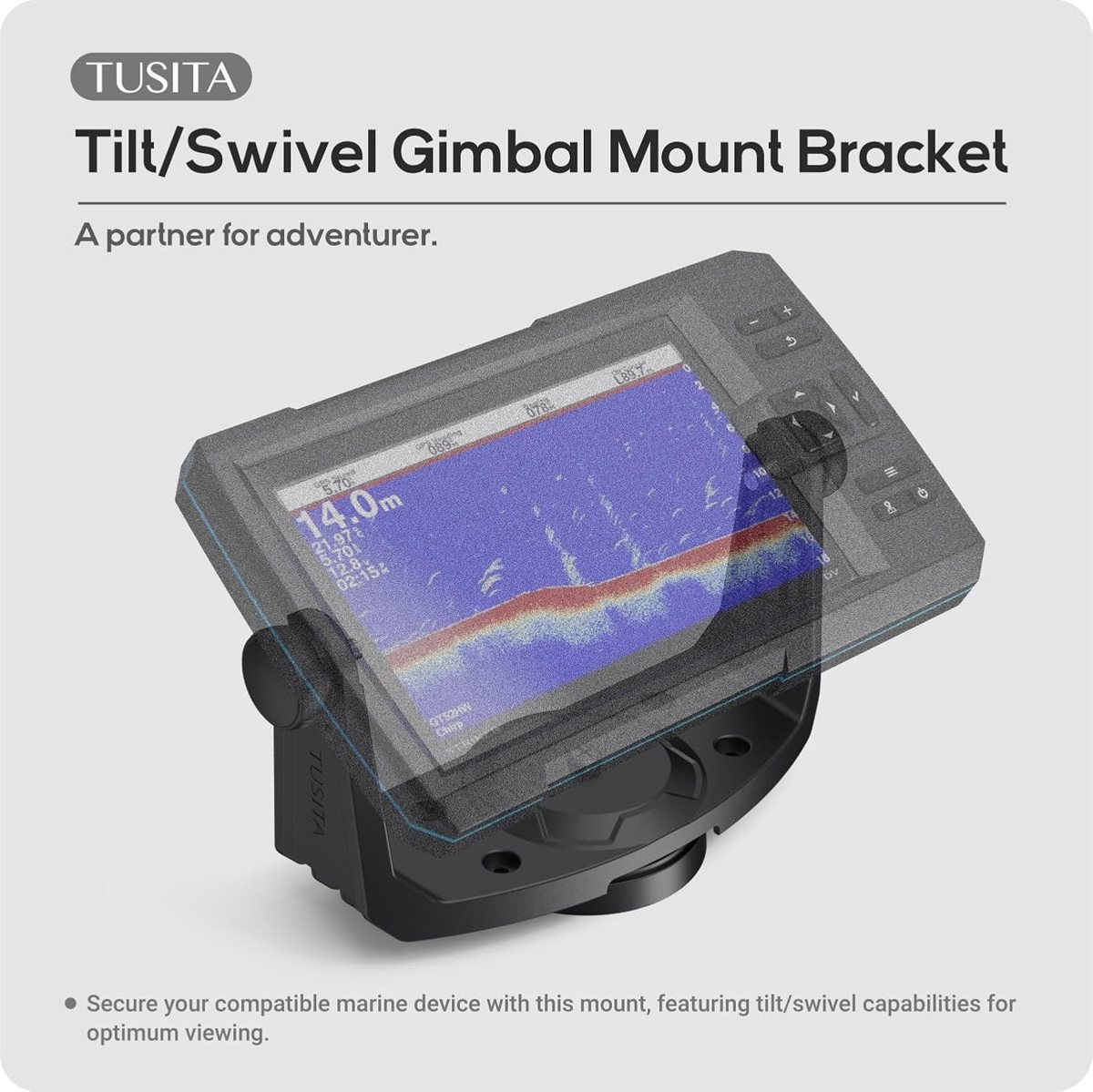 Fish Finder Tilt & Swivel Gimbal Mount for Garmin Striker & ECHOMAP — view 2