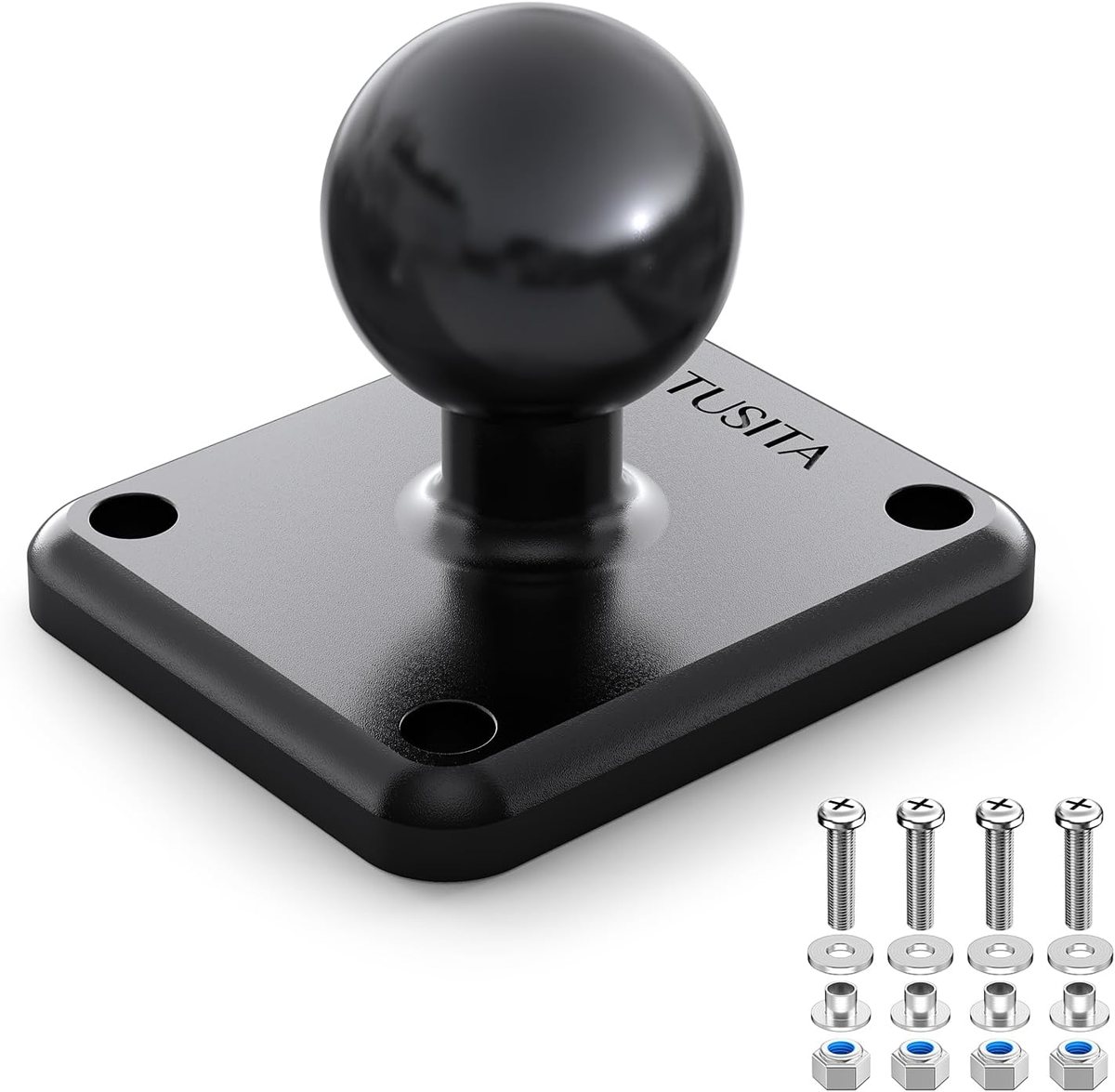 Metal Rectangular AMPS Plate with 1″ Ball