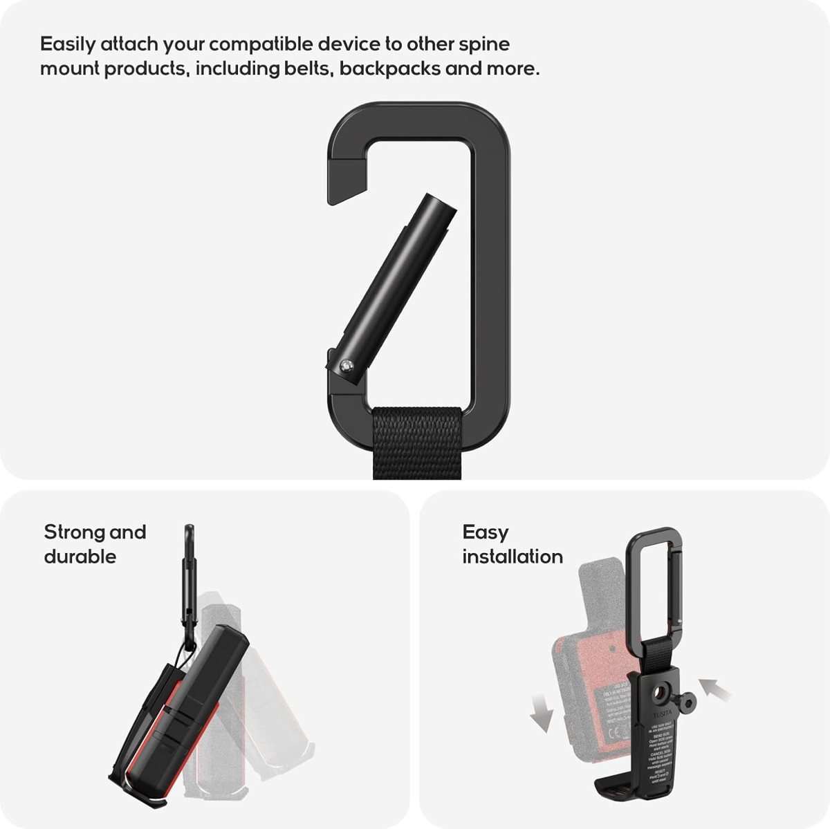 Spine Mount Adapter with Carabiner for inReach Mini 2 — view 3